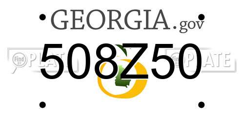 508Z50 Georgia License Plate