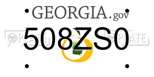 508ZS0 Georgia License Plate