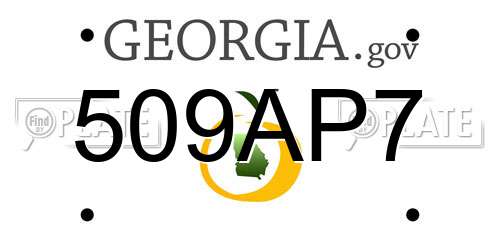509AP7 Georgia License Plate