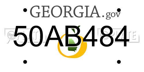 50AB484 Georgia License Plate