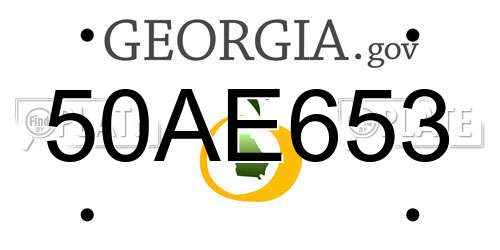 50AE653 Georgia License Plate