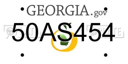 50AS454 Georgia License Plate