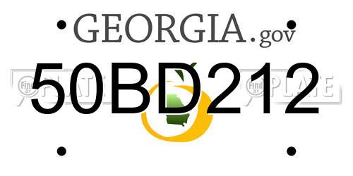 50BD212 Georgia License Plate