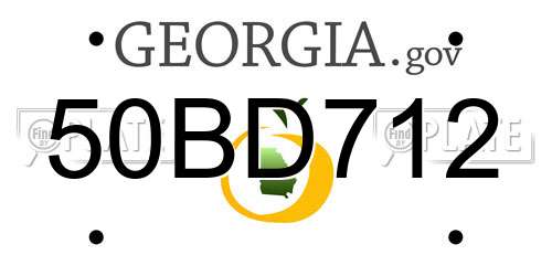 50BD712 Georgia License Plate
