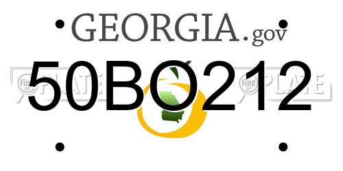 50BO212 Georgia License Plate