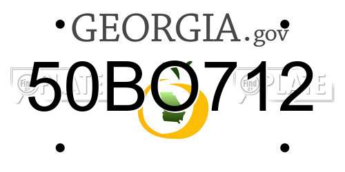 50BO712 Georgia License Plate