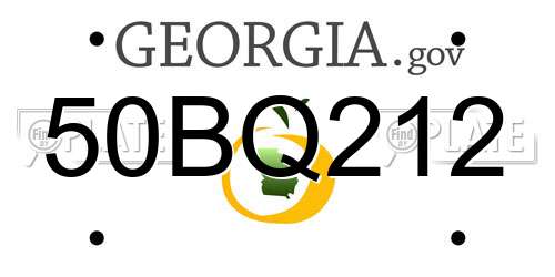 50BQ212 Georgia License Plate