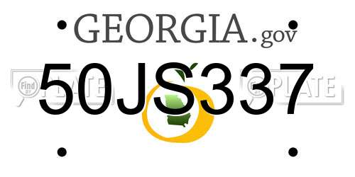 50JS337 Georgia License Plate