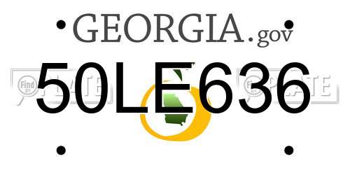 50LE636 Georgia License Plate