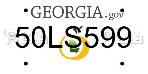 50LS599 Georgia License Plate