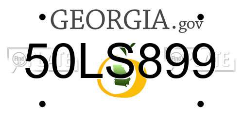 50LS899 Georgia License Plate