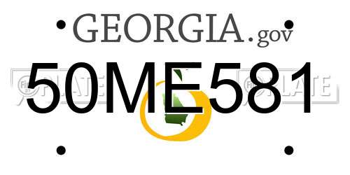 50ME581 Georgia License Plate