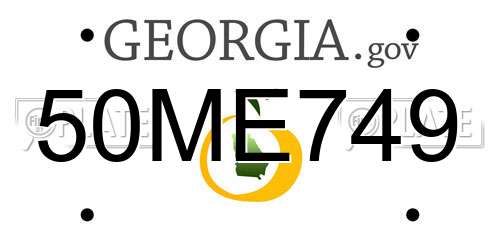 50ME749 Georgia License Plate