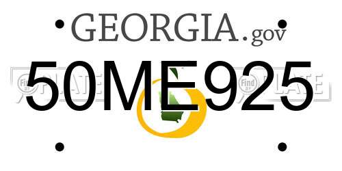 50ME925 Georgia License Plate