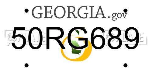 50RG689 Georgia License Plate
