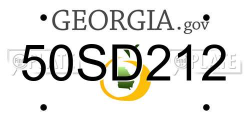 50SD212 Georgia License Plate