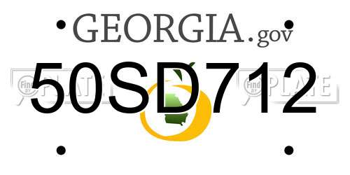 50SD712 Georgia License Plate