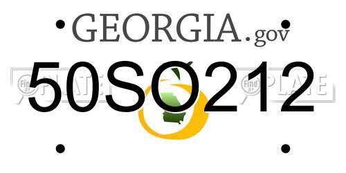 50SO212 Georgia License Plate