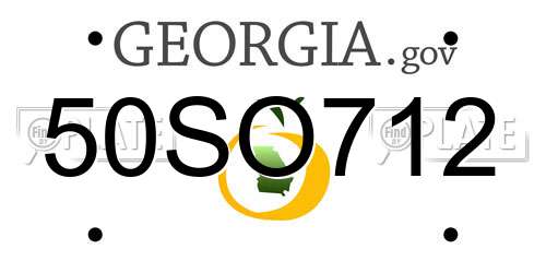 50SO712 Georgia License Plate