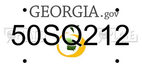 50SQ212 Georgia License Plate