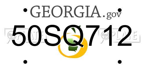 50SQ712 Georgia License Plate