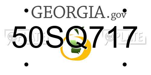 50SQ717 Georgia License Plate