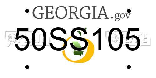 50SS105 Georgia License Plate