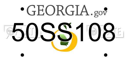 50SS108 Georgia License Plate