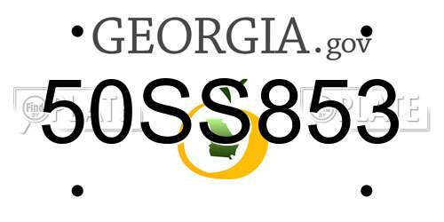 50SS853 Georgia License Plate