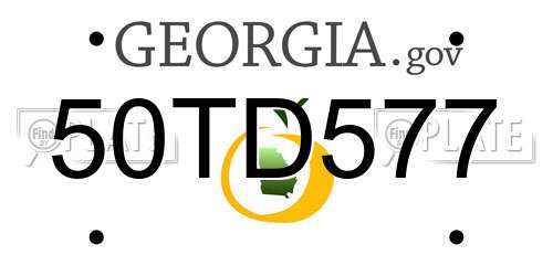 50TD577 Georgia License Plate
