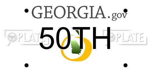 50TH Georgia License Plate