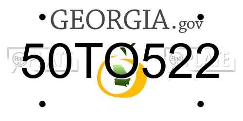 50TO522 Georgia License Plate