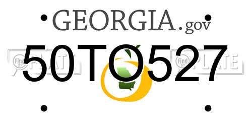 50TO527 Georgia License Plate