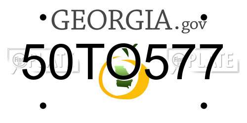 50TO577 Georgia License Plate