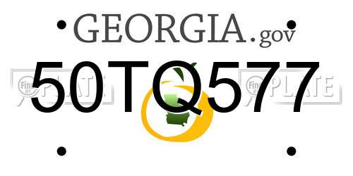 50TQ577 Georgia License Plate