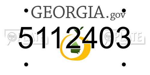 5112403 Georgia License Plate