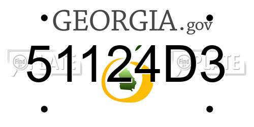 51124D3 Georgia License Plate