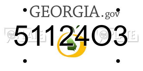 51124O3 Georgia License Plate