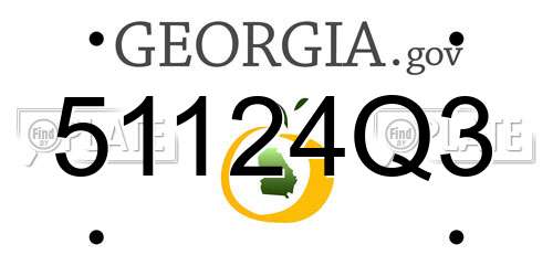 51124Q3 Georgia License Plate