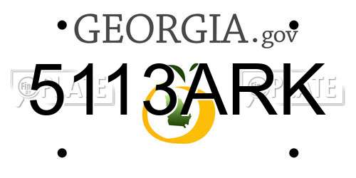 5113ARK Georgia License Plate