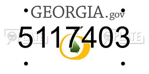 5117403 Georgia License Plate