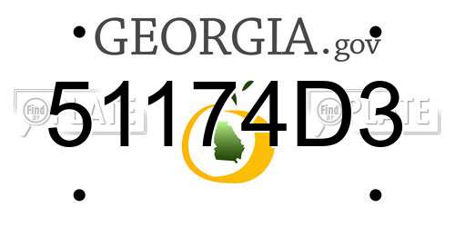 51174D3 Georgia License Plate