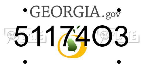 51174O3 Georgia License Plate