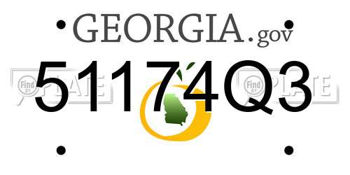 51174Q3 Georgia License Plate