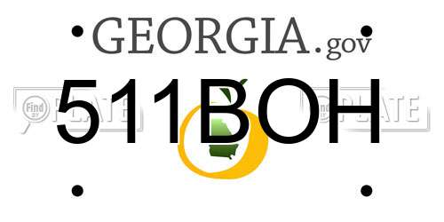 511BOH Georgia License Plate