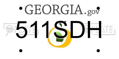 511SDH Georgia License Plate