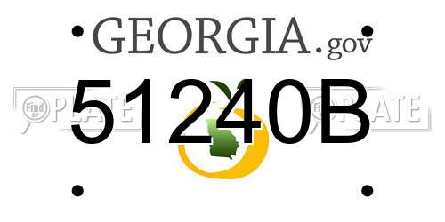 51240B Georgia License Plate