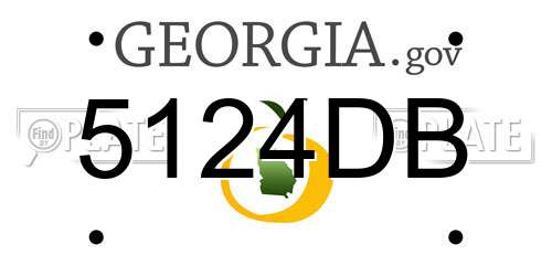 5124DB Georgia License Plate