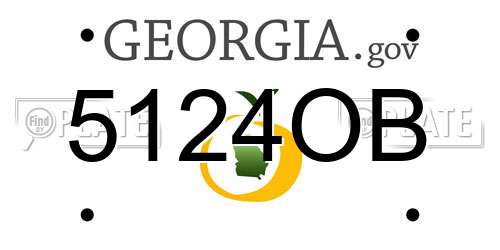 5124OB Georgia License Plate