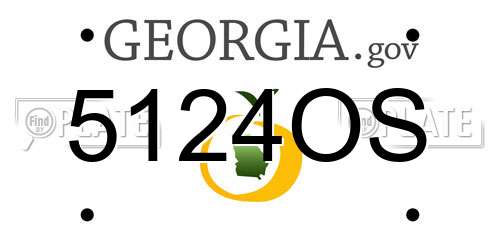 5124OS Georgia License Plate